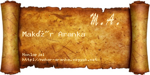 Makár Aranka névjegykártya