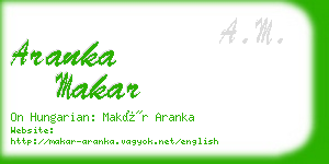 aranka makar business card